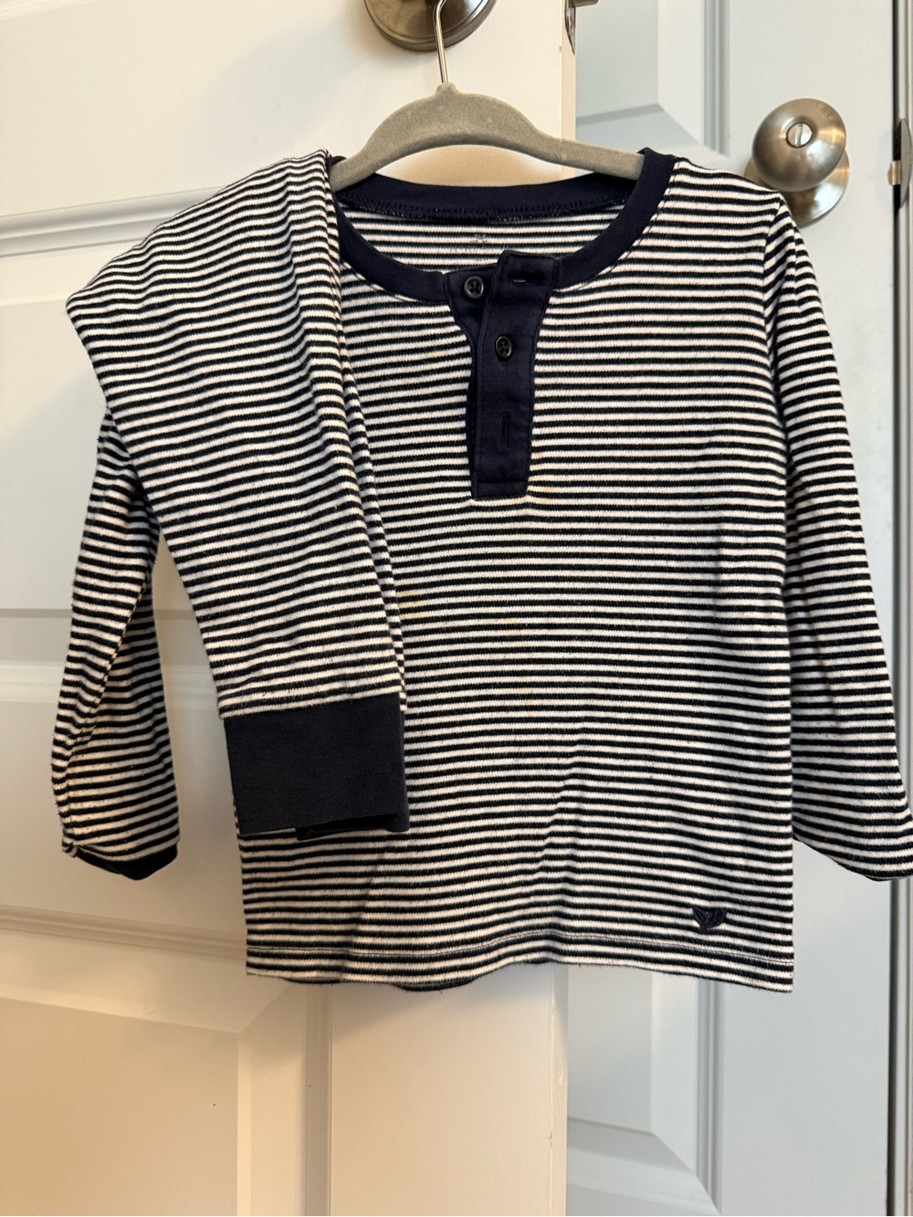 Petite Plume Striped toddler Long-Sleeve Henley Pajama Set